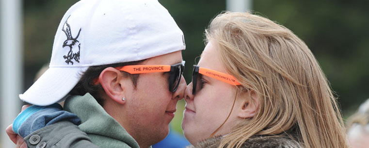 After the homecoming parade "Kiss on the K,” a new tradition intended to recognize all Kent State couples, was held.