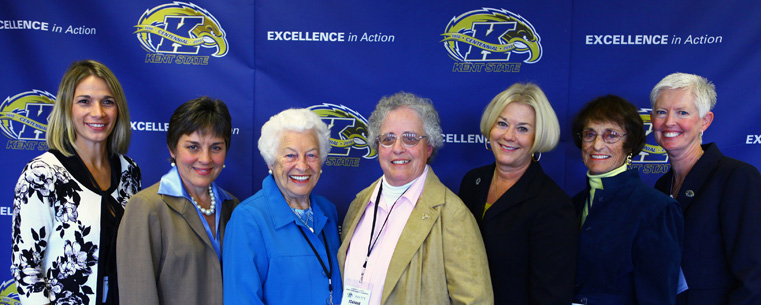 As part of Kent State University's Centennial Celebration, Kent State University Intercollegiate Athletics celebrated the rich history of its women's sports and shared in the public recognition of pre-Title IX Golden Flash women's athletes as letter winners during the 2010 Homecoming 2010 weekend.