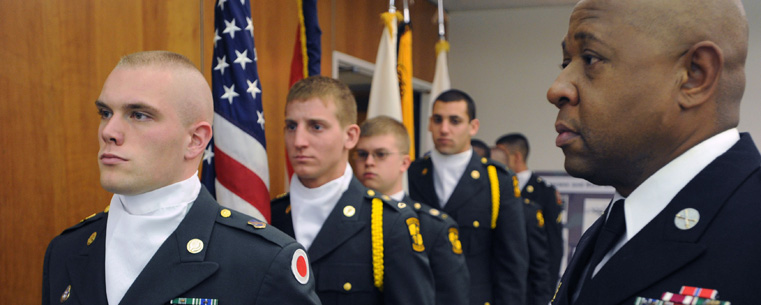 Kent State ROTC students and faculty participate in last year's annual Veterans Day program.