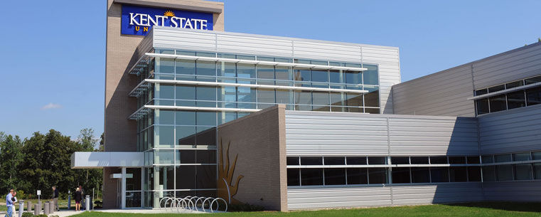 An exterior photo of the Kent State University Regional Academic Center in Twinsburg<br />