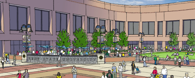 An architect's rendering shows how the Risman Plaza renovations will look once completed.