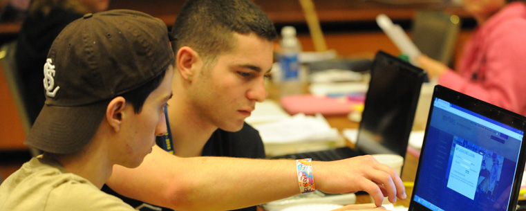 Kent State students work on a project during the annual Study-A-Thon held finals week in the Kent Student Center Ballroom.