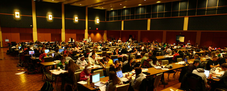 Images of students at Kent State's 2010 Study-a-Thon