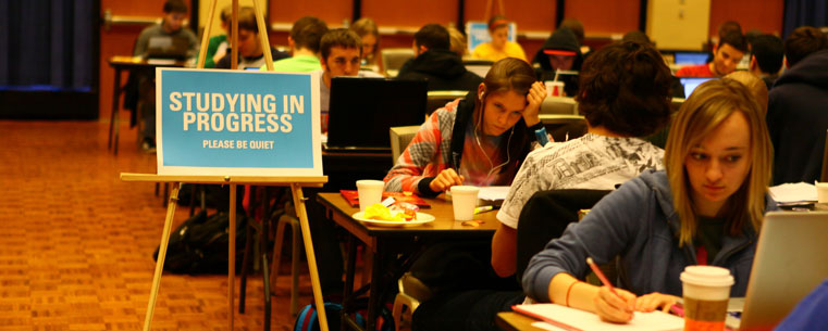 Images of students at Kent State's 2010 Study-a-Thon