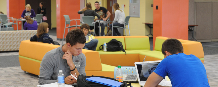 Kent State students study in the "Fab Fourth" on the fourth floor of the University Library.