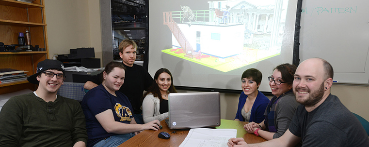 A team of Kent State University theatre students is one of 10 finalists in the contest to design the United States National Exhibit for the 2015 Prague Quadrennial of Performance Design.