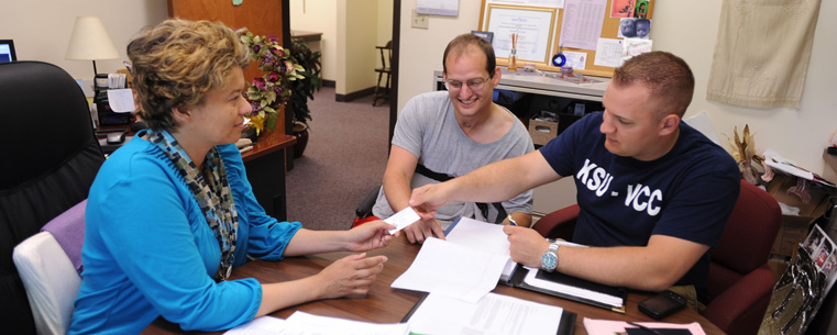 Rachel Anderson works with student veterans in Kent State's Center for Adult and Veteran Services.