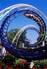 The Corkscrew is one of 17 rollercoasters featured at Cedar Point.