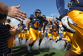 Golden Flashes take to the field during last year's football season.