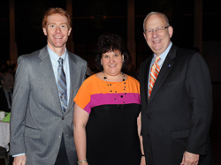 Dave Ruller, Lori Wemhoff and Kent State President Lester A. Lefton