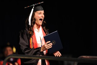 Photo of Kent State Student at Commencement