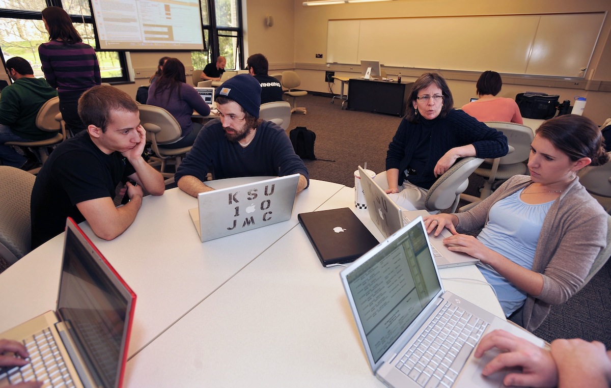 Students from Kent State's Web Programming for Multimedia Journalism class