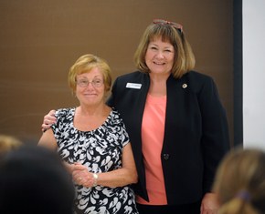 Photo of Cathy Snelson receiving award