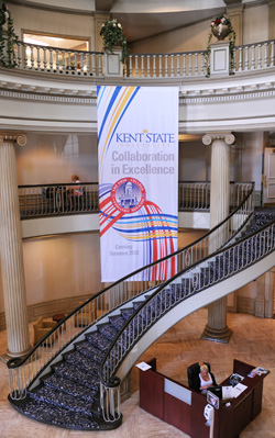 Pictured is the lobby of the Kent State University College of Podiatric Medicine. The college is located in Independence, Ohio.