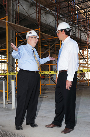 Lefton and Ryan tour the new AMETEK facility.