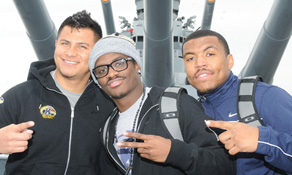 Kent State players enjoy time on the battleship USS Alabama during a lunch at the Mobile, Alabama, museum. 