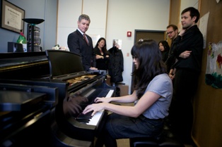 Photo from president of Steinway's visit to Kent State