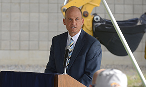 Kent State Director of Athletics Joel Nielsen speaks during the groundbreaking for Kent State’s Field House Locker Room project.